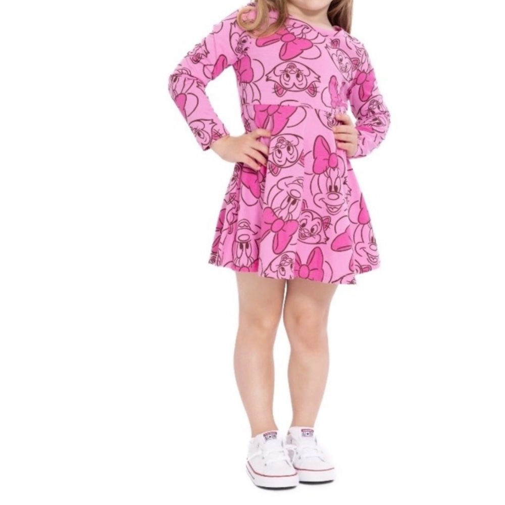 Disney Minnie Mouse Figaro Baby Girls Long Sleeve Skater Dress - 12M
